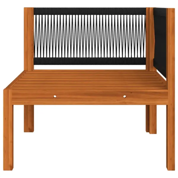 7-osaline akaatsiapuidust aiamööbli komplekt patjadega, köiest seljatugedega, kreemikasvalge, laud 63 x 63 cm – 6