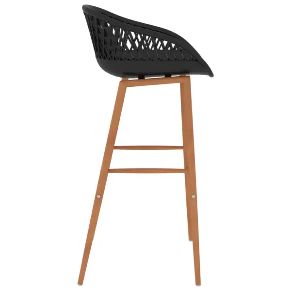 7-osaline baarikomplekt baarilaua ja võrguga baaripukkidega, must-valge, laud 120 x 60 x 105 cm – 9