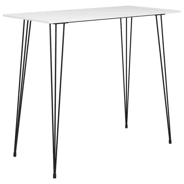 7-osaline baarikomplekt valge MDF-baarilauaga ja mustade virnastatavate metallpukkidega, laud 120 x 60 x 105 cm – 2