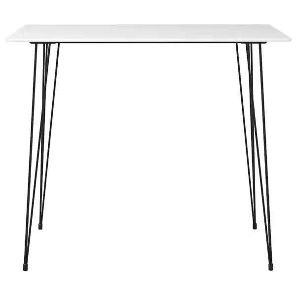 7-osaline baarikomplekt valge MDF-baarilauaga ja mustade virnastatavate metallpukkidega, laud 120 x 60 x 105 cm – 3