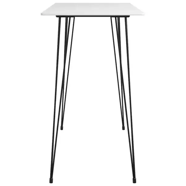 7-osaline baarikomplekt valge MDF-baarilauaga ja mustade virnastatavate metallpukkidega, laud 120 x 60 x 105 cm – 4