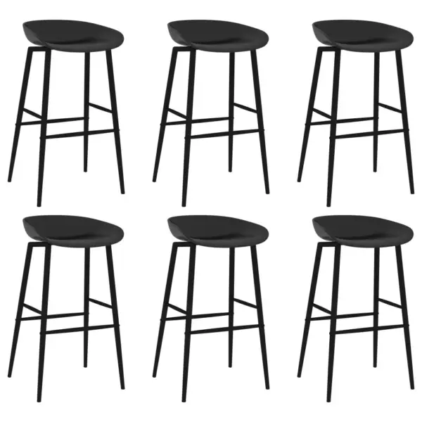 7-osaline baarikomplekt valge MDF baarilaua ja mustade madala seljatoega baaripukkidega, 120 x 60 x 105 cm – 6