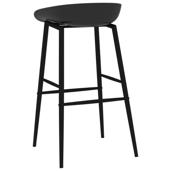 7-osaline baarikomplekt valge MDF baarilaua ja mustade madala seljatoega baaripukkidega, 120 x 60 x 105 cm – 10