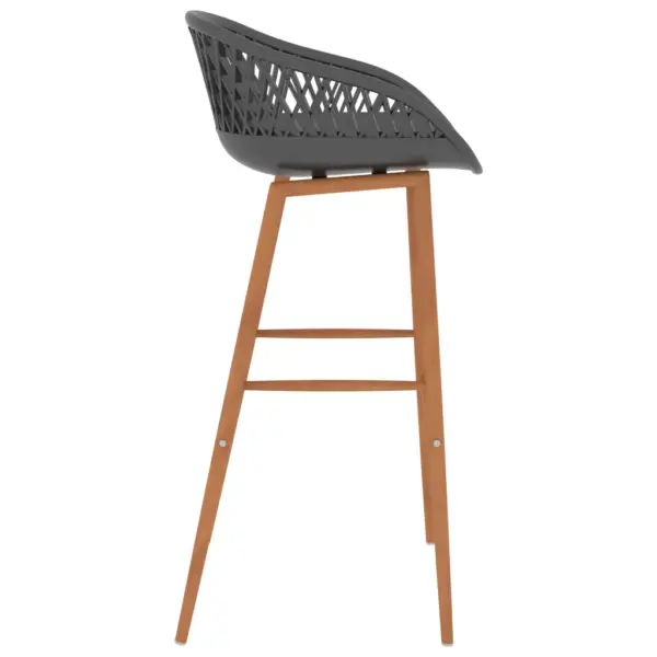 7-osaline baarikomplekt valge MDF-baarilaua ja hallide PP-baaripukkidega, laud 120 x 60 x 105 cm – 9
