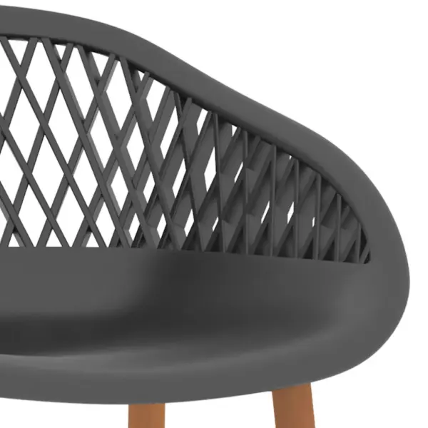 7-osaline baarimööbli komplekt, must baarilaud 120 x 60 x 105 cm, hallid võrguseljatoega baaripukid – 11