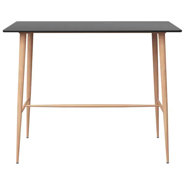 7-osaline baarimööbli komplekt, must baarilaud 120 x 60 x 105 cm, hallid võrguseljatoega baaripukid – 3