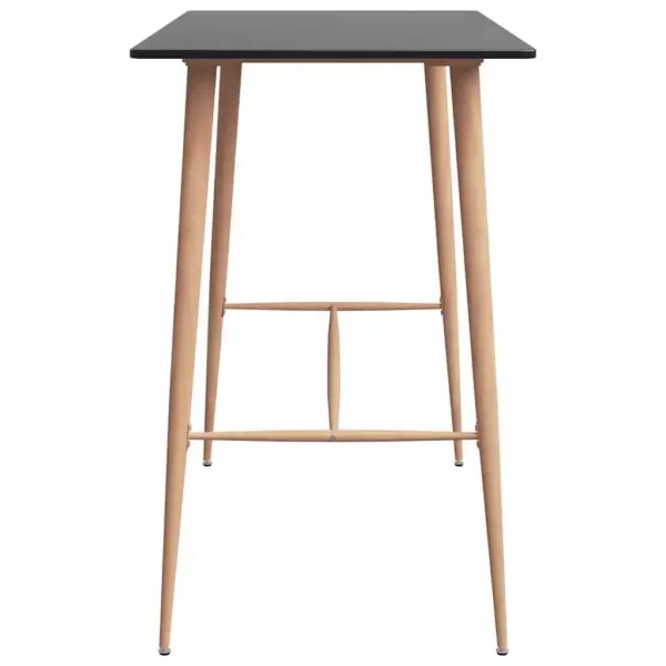 7-osaline baarimööbli komplekt, must baarilaud 120 x 60 x 105 cm, hallid võrguseljatoega baaripukid – 4