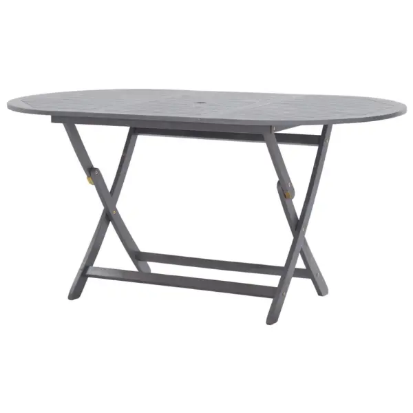 7-osaline kokkupandav aiamööbli komplekt, hall akaatsiapuit, laud 160 x 85 cm – 3