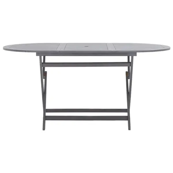 7-osaline kokkupandav aiamööbli komplekt, hall akaatsiapuit, laud 160 x 85 cm – 4