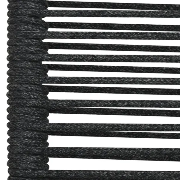 7-osaline aiamööbli komplekt lauaga, must puuvillanöör ja teras, laud 190 x 90 cm – 9