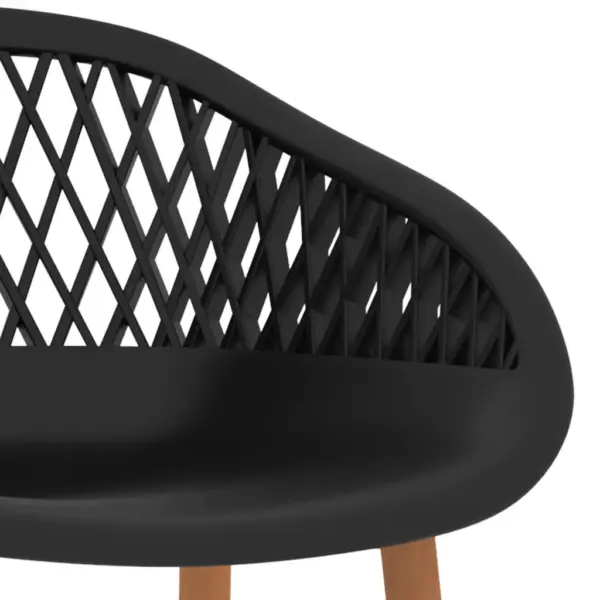 7-osaline baarikomplekt, must, laud 120 x 60 x 105 cm, võrguseljatugedega baaripukid – 11