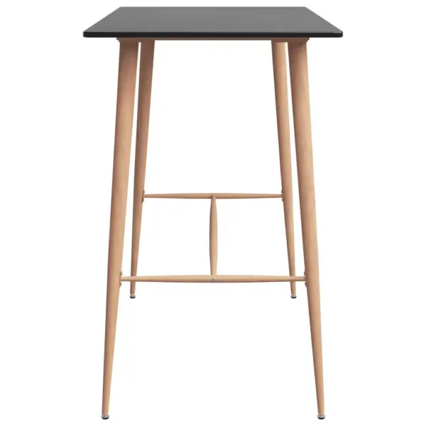 7-osaline baarikomplekt, must, laud 120 x 60 x 105 cm, võrguseljatugedega baaripukid – 4