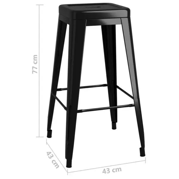 7-osaline baarikomplekt MDF-baarilaud ja metallpukid, must – 12