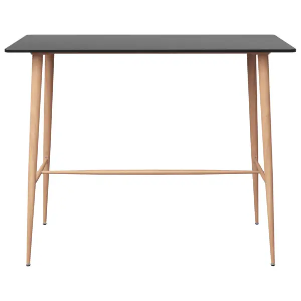 7-osaline baarikomplekt MDF-baarilaud ja metallpukid, must – 3