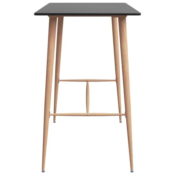 7-osaline baarikomplekt MDF-baarilaud ja metallpukid, must – 4