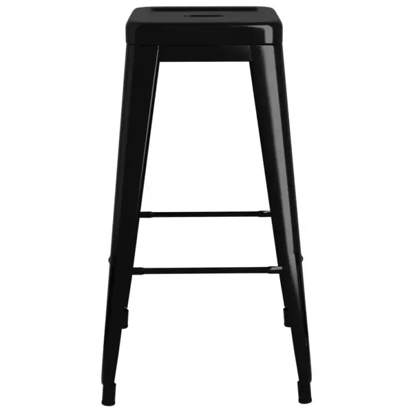 7-osaline baarikomplekt MDF-baarilaud ja metallpukid, must – 8