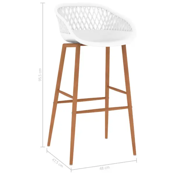 7-osaline baarikomplekt baarilaua ja 6 baaripukiga, must laud 120 x 60 x 105 cm, valged istmed, MDF ja PP – 13