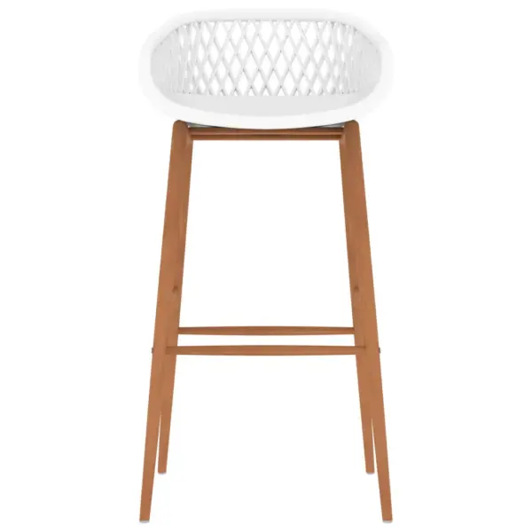 7-osaline baarikomplekt baarilaua ja 6 baaripukiga, must laud 120 x 60 x 105 cm, valged istmed, MDF ja PP – 8