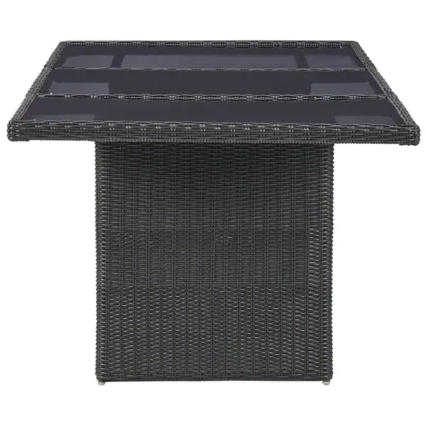 7-osaline aiamööbli komplekt, poolümar polürotang, must ja tumehall, laud 200 x 100 cm – 2
