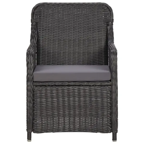 7-osaline aiamööbli komplekt, poolümar polürotang, must ja tumehall, laud 200 x 100 cm – 5