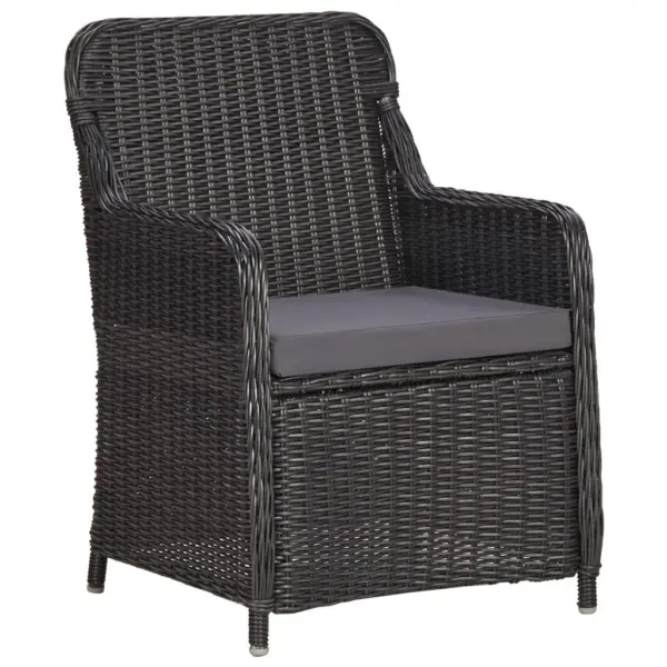 7-osaline aiamööbli komplekt, poolümar polürotang, must ja tumehall, laud 200 x 100 cm – 6