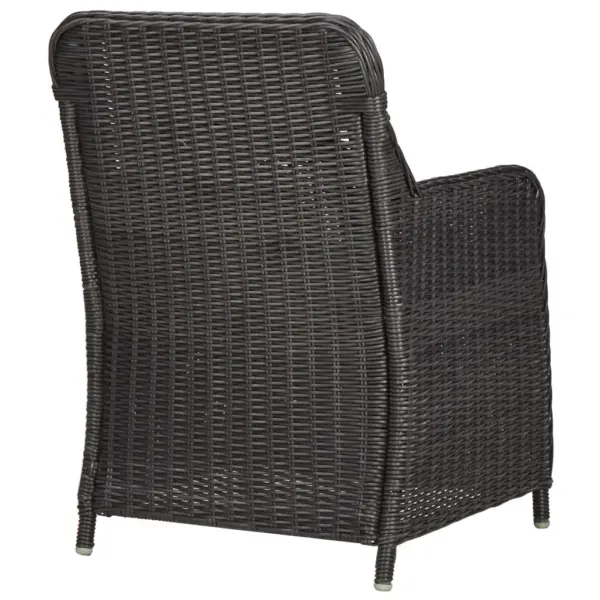 7-osaline aiamööbli komplekt, poolümar polürotang, must ja tumehall, laud 200 x 100 cm – 8