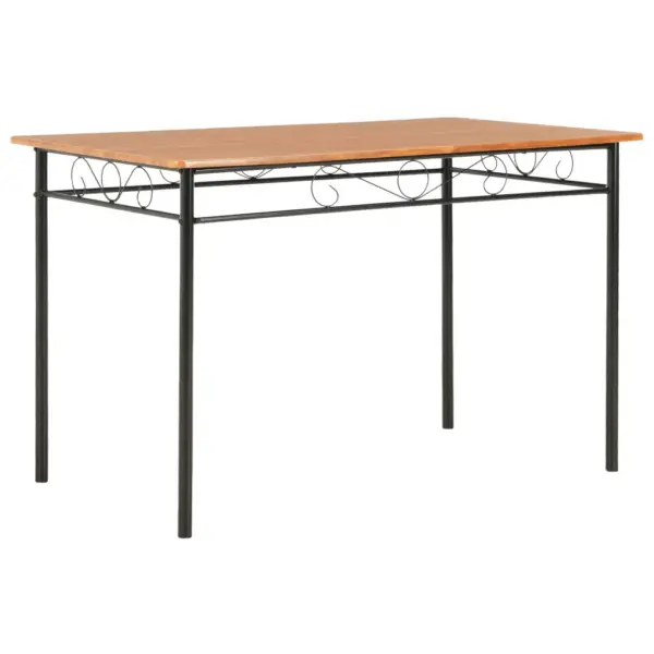 7-osaline söögitoakomplekt, pruun/must MDF ja teras, laud 120 x 70 cm – 2