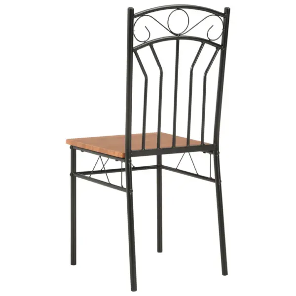7-osaline söögitoakomplekt, pruun/must MDF ja teras, laud 120 x 70 cm – 11