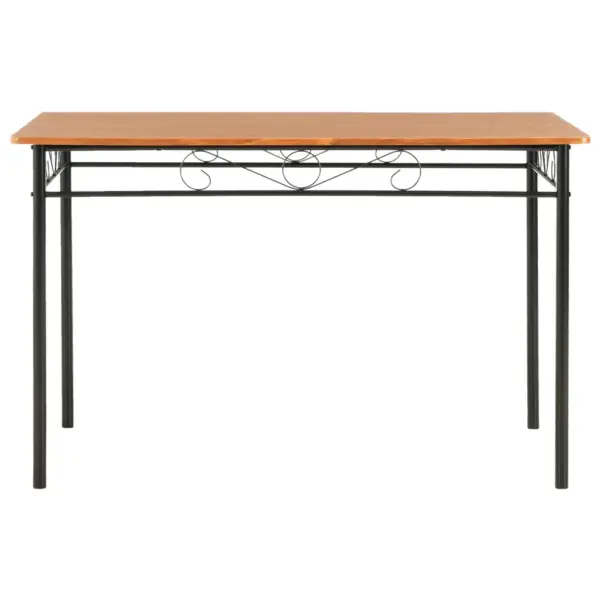 7-osaline söögitoakomplekt, pruun/must MDF ja teras, laud 120 x 70 cm – 3