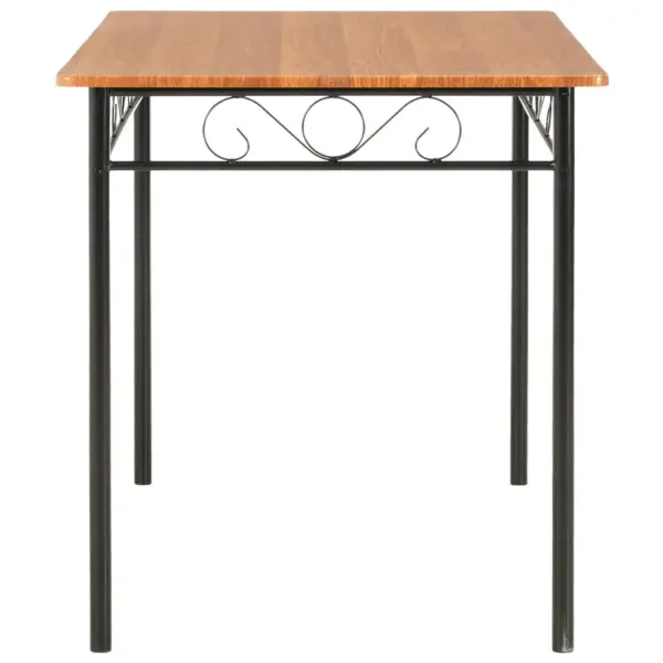 7-osaline söögitoakomplekt, pruun/must MDF ja teras, laud 120 x 70 cm – 4