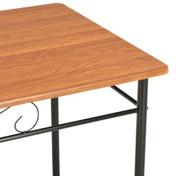 7-osaline söögitoakomplekt, pruun/must MDF ja teras, laud 120 x 70 cm – 5