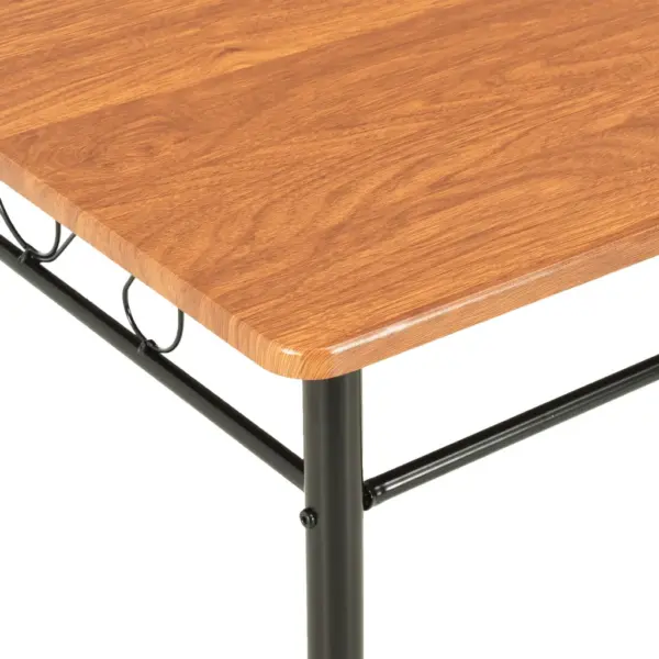 7-osaline söögitoakomplekt, pruun/must MDF ja teras, laud 120 x 70 cm – 6