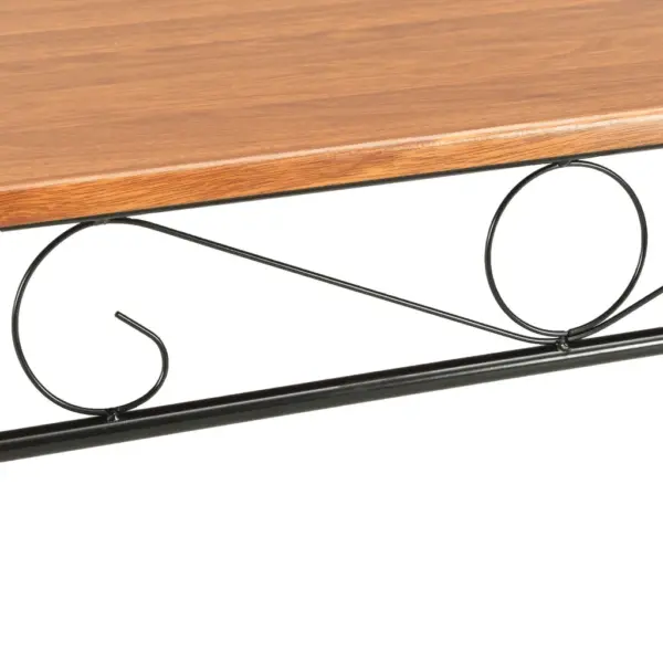7-osaline söögitoakomplekt, pruun/must MDF ja teras, laud 120 x 70 cm – 7