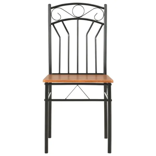 7-osaline söögitoakomplekt, pruun/must MDF ja teras, laud 120 x 70 cm – 10