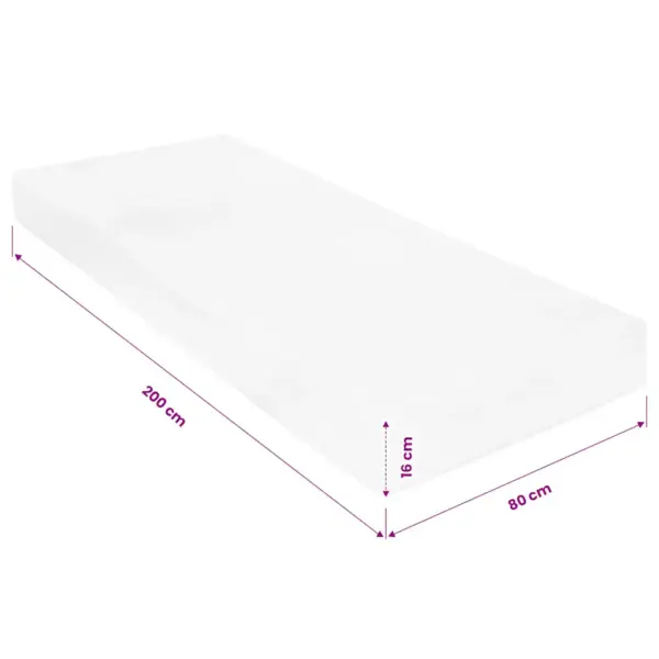 7-tsooniline PU-vahust madrats H2/H3, pestava kattega, 80 x 200 x 16 cm, valge – 10