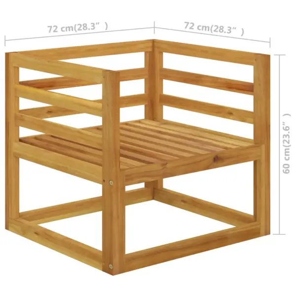 8-osaline modulaarne aiadiivanikomplekt patjadega, kreemjas, akaatsiapuit – 8