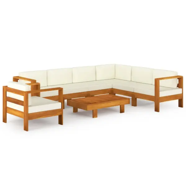 8-osaline akaatsiapuidust aiamööbli komplekt patjadega, laud 100 x 60 cm – 2