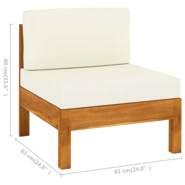 8-osaline akaatsiapuidust aiamööbli komplekt patjadega, laud 100 x 60 cm – 10
