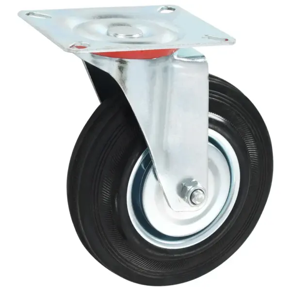 Pöörlevad kummirattad kinnitustallaga, 8 tk, must, 125 mm, kandevõime 100 kg – 3