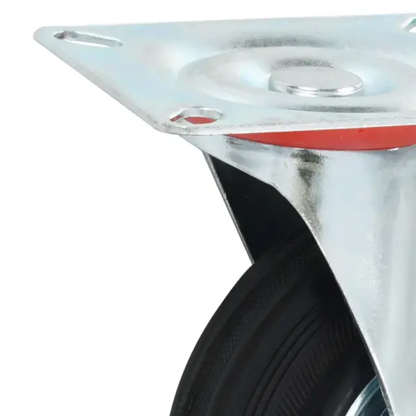 Pöörlevad kummirattad kinnitustallaga, 8 tk, must, 125 mm, kandevõime 100 kg – 5