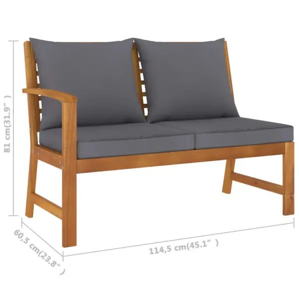 9-osaline modulaarne aiadiivanikomplekt patjadega, akaatsiapuit, tumehall – 12