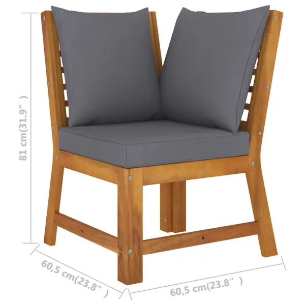 9-osaline modulaarne aiadiivanikomplekt patjadega, akaatsiapuit, tumehall – 13