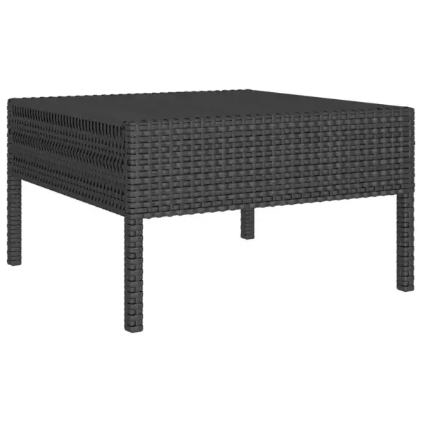 9-osaline modulaarne aiamööbli komplekt patjadega, hall polürotang – 5