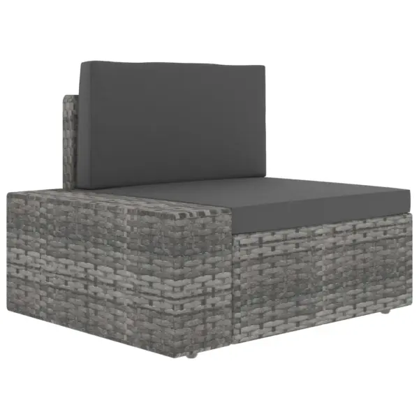 9-osaline polürotangist aiamööbli komplekt patjadega, hall/antratsiithall, kohvilaud klaasplaadiga – 4