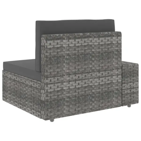 9-osaline polürotangist aiamööbli komplekt patjadega, hall/antratsiithall, kohvilaud klaasplaadiga – 6