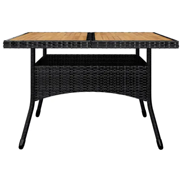 9-osaline aiamööbli komplekt, polürotang ja akaatsiapuit, must, laud 120 x 120 cm – 4
