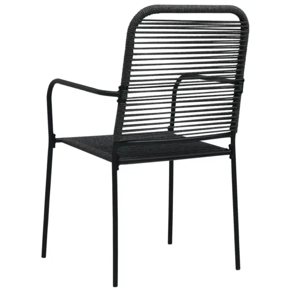 9-osaline must aiamööbli komplekt puuvillanööri ja terasraamiga, laud 190 x 90 cm - 8
