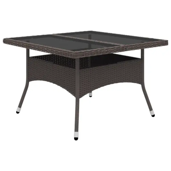 9-osaline pruun aiamööbli komplekt, polürotang ja klaas, laud 120 x 120 cm – 3