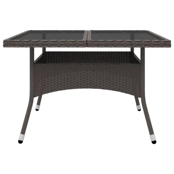 9-osaline pruun aiamööbli komplekt, polürotang ja klaas, laud 120 x 120 cm – 4