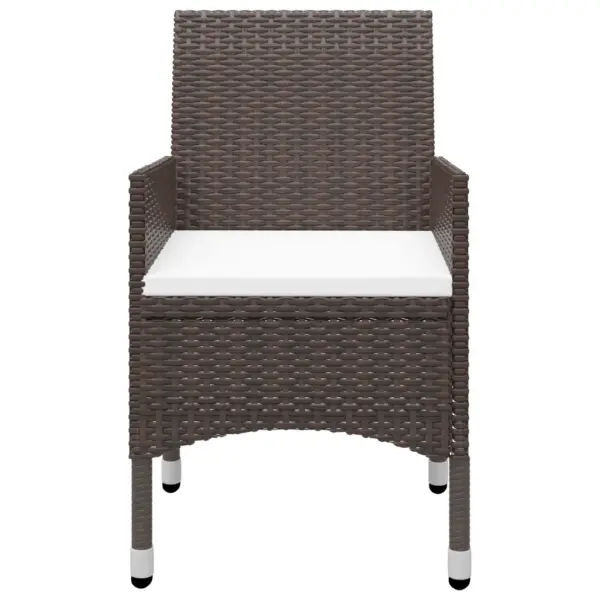 9-osaline pruun aiamööbli komplekt, polürotang ja klaas, laud 120 x 120 cm – 8
